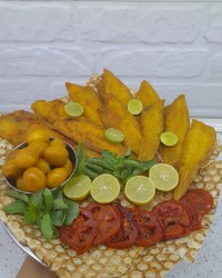 ماهی زبون (زبان)و گوجه فرنگی سرخ شده ،جنوبی جنوبی