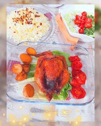 مرغ شکم پر قرار گروهی (آشپزی با عشق❤)