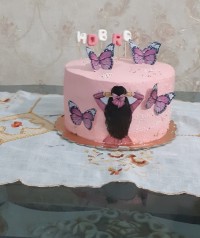 کیک تولد سفارش مشتری عزیزم پریسا جان با فیلینگ موز چیپس شکلاتی سس شکلاتی