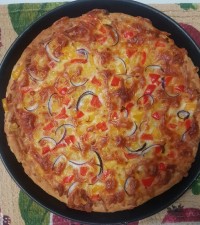 پیتزا ژامبون با خمیر فوری