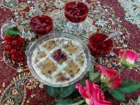 کمپوت آلبالو رنگینک خوشمزه خرما پزون