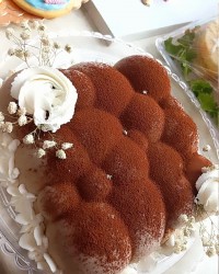 دسر موس نسکافه کیک مرغ تک نفره