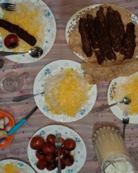 برنج و کباب کوبیده