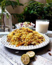 هویج پلو با لوبیا چیتی