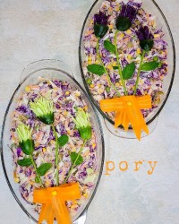 سالاد کلم و نخود فرنگی