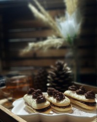 بیسکویت لیدی فینگر با کرم کاکائو