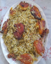 نخود پلو باته دیگ مرغ ومخلفات خوشمزه من لطفا ورق بزنید