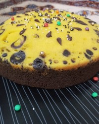 کیک دورنگ بدون فر دستور پخت کیک ازخودم