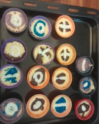 کاپ کیک کرمدار نارگیلی