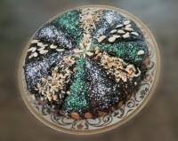 کیک وانیلی با روکش شکلاتی