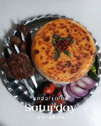 کباب تابه ای و برنج قالبی