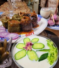 دلمه بادمجون و فلفل دلمه ی