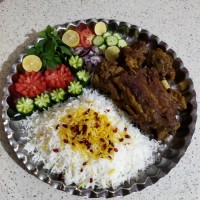 زرشک پلو با ماهیچه وگردن