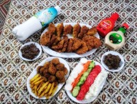 شنسیل مرغ و قارچ سوخاری کتف مرغ سوخاری