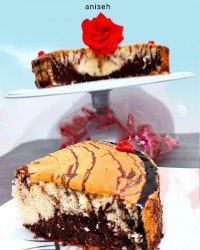 کیک زبرا با شکلات تخته ای