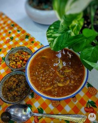 خوراک عدسی با قارچ