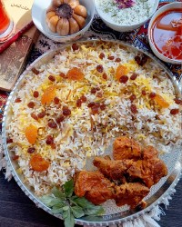 رشته پلو با گوشت