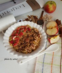 اوتمیل سیب و دارچین