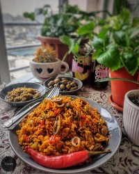 پلو مخلوط تند