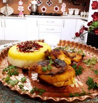 اکبرجوجه کته زعفرانی