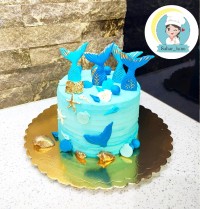 کیک خامه ای تم پری دریایی