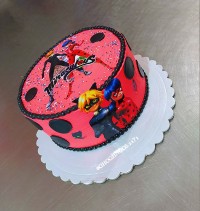 کیک دختر کفشدوزکی و گربه سیاه ورق بزن عزیزم