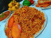 ماکارونی خوراک لوبیا دسر کدوحلوایی بلال