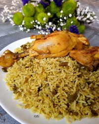 باقالی پلو با مرغ