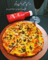 پیتزا گوشت و قارچ