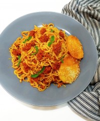 ماکارونی با سویا.