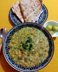 آش جو با سبزیجات