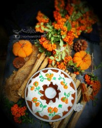 کیک_کدو_حلوایی? تزیین مرنگ hajehsan?? چالش_کیک_کدو_حلوایی