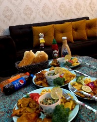 بفرمایید میگو وپیازسوخاری باسس تارتار