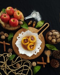 دسر سیب شکم پر