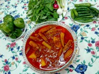 خوراک بامیه باگوشت چرخکرده