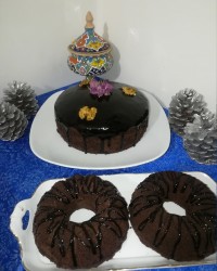 کیک قهوه گردویی فول شکلاتی