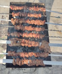 کباب گوشت بره ،جگر پیچ ، دل و قلوه