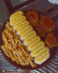 پلو با مرغ عسلی