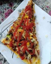 پیتزا گوشت وقارچ