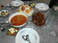 چلو خورشت بادمجان و سوپ