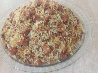 گردو پلو با مرغ