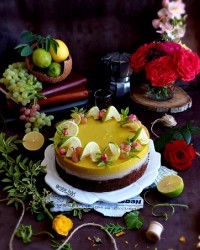 چیز کیک لیمو شکلاتی