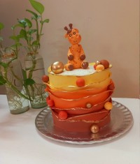 کیک فوندانتی با تکنیک رافل❤