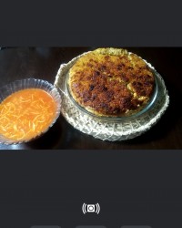 پلو مرغ سه لایه