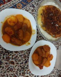 خوراک بوقلمون وپلو