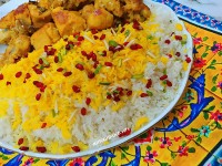 جوجه کباب زعفرونی سرخ شده