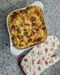 لازانیا مرغ وگوشت