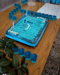 کیک آب و ژله آبی کلاس اولی پسرم