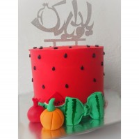 کیک اسفنجی معرکه کیک یلدایی سفارشی