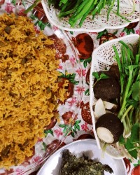لوبیا پلو گیاهی